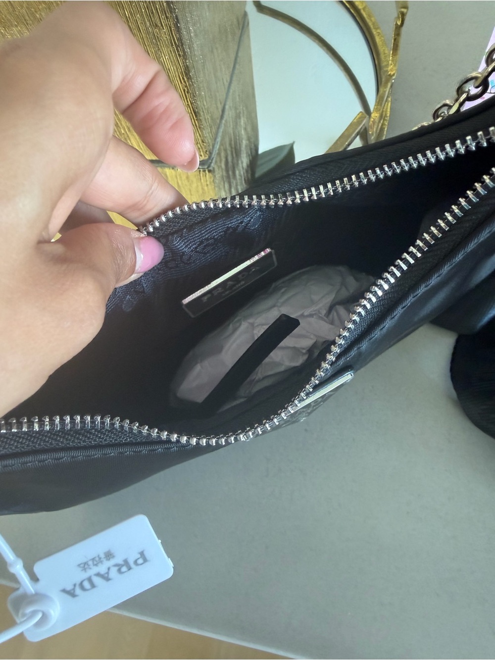 Black Nylon Shoulder Bag - Picture 9 of 10